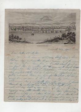 America – Cincinnati 1844 a fine and extensive ms letter written from Cincinnati^ Ohio in 1844^ from