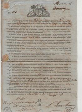 China – slavery An original employment contract for a Chinese Slave worker dated 1857^ printed in
