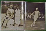Helen Wills and Lili d’Alvarez tennis press photographs c1927 – both on court at Wimbledon for