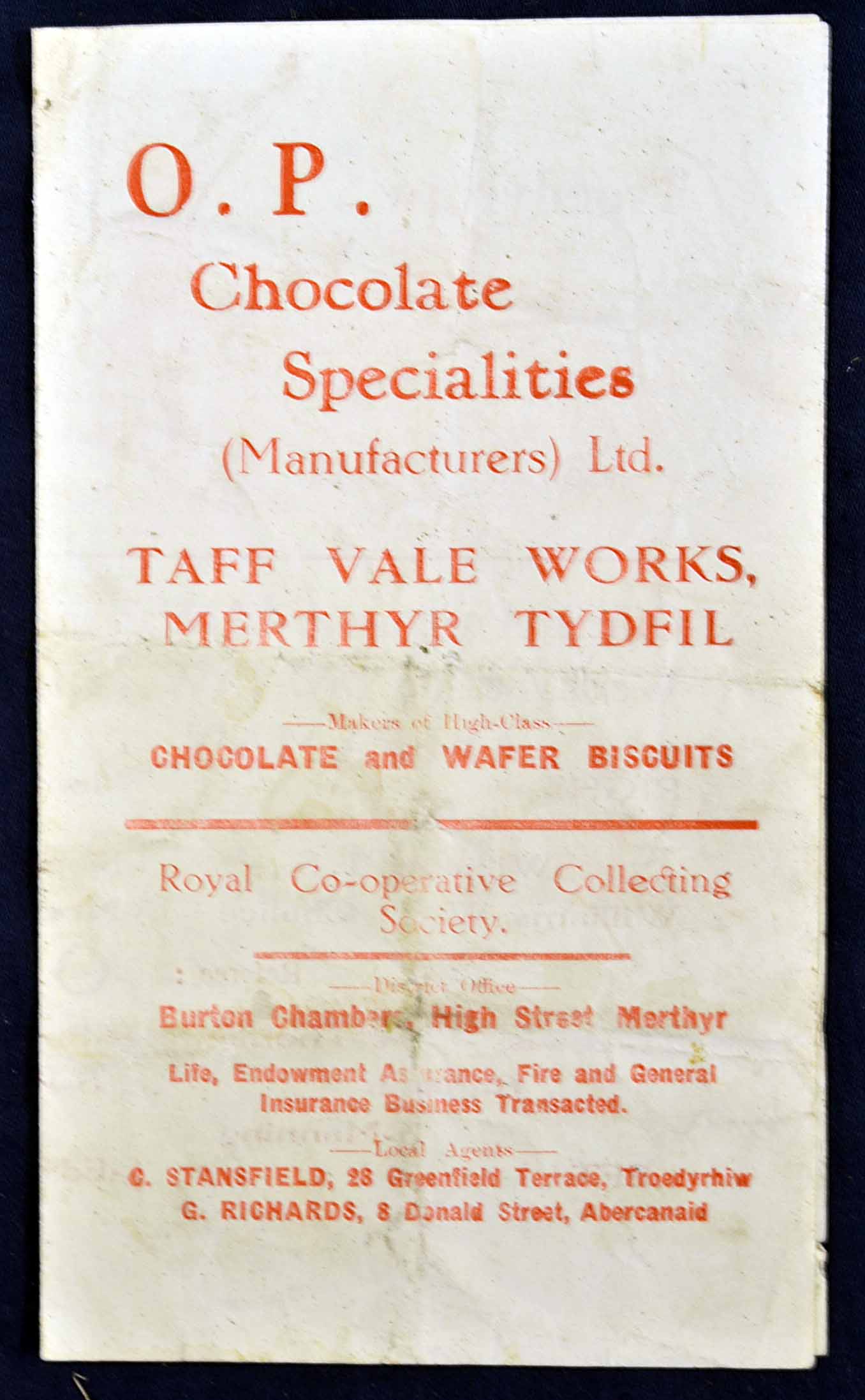 1940s Welsh League Football Programme: Troedyrhiw v Aberaman 1st November 1947. Single sheet