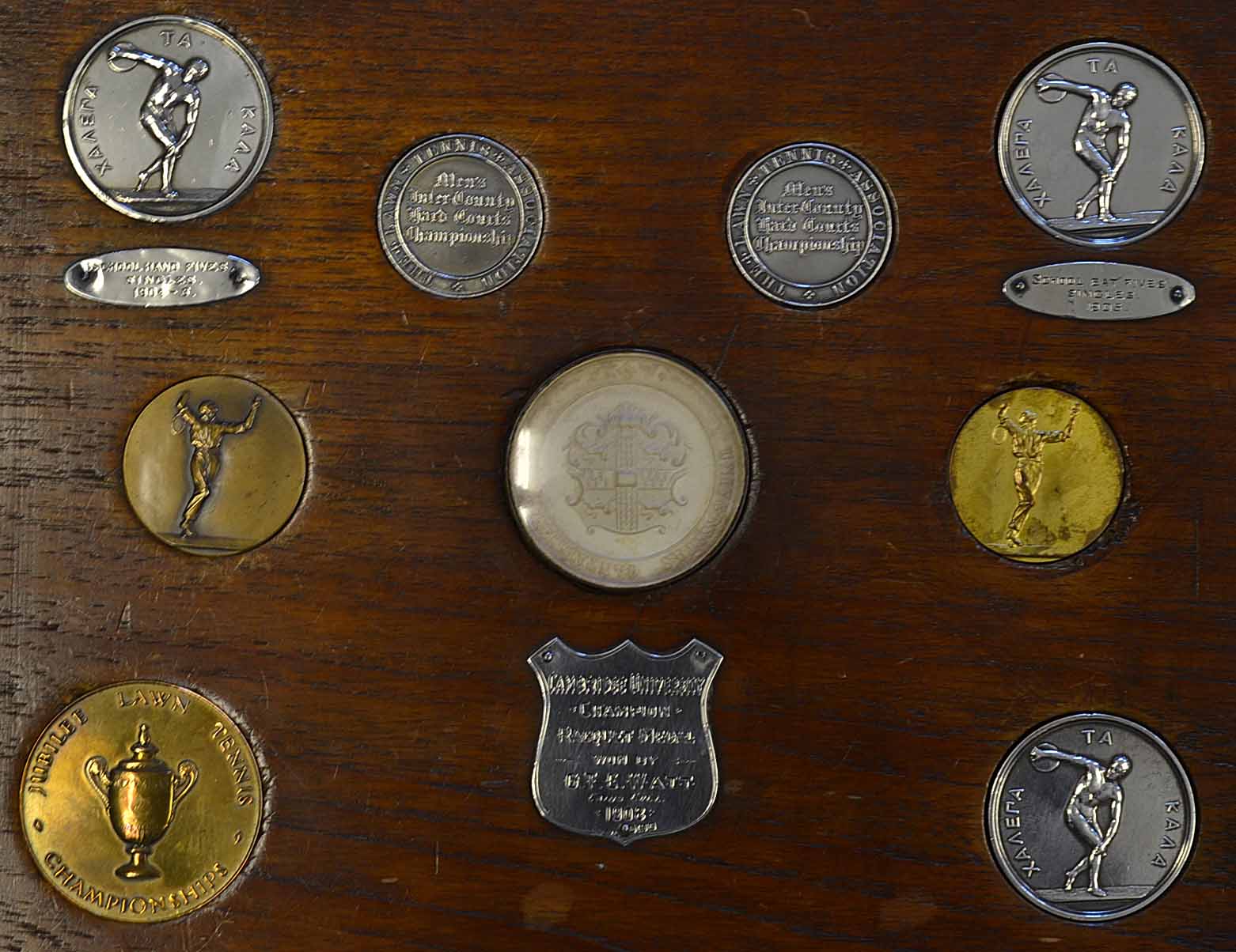 Early and rare 1900s Tennis, Real Racquets and Fives Medal Collection - all awarded to Cambridge