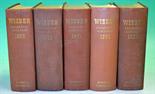 1955-1959 Wisden Cricketers’ Almanacks – all in original hard backs, some with slight creasing to