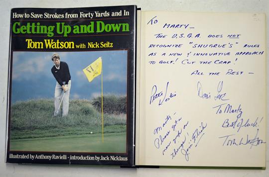 Watson, Tom signed – “Getting Up and Down from 40 yards and in" 1st ed 1983, signed by Tom Watson (