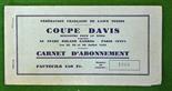 Rare 1933 Davis Cup tennis Challenge final book of match tickets - Gt Britain (3) v France (2)