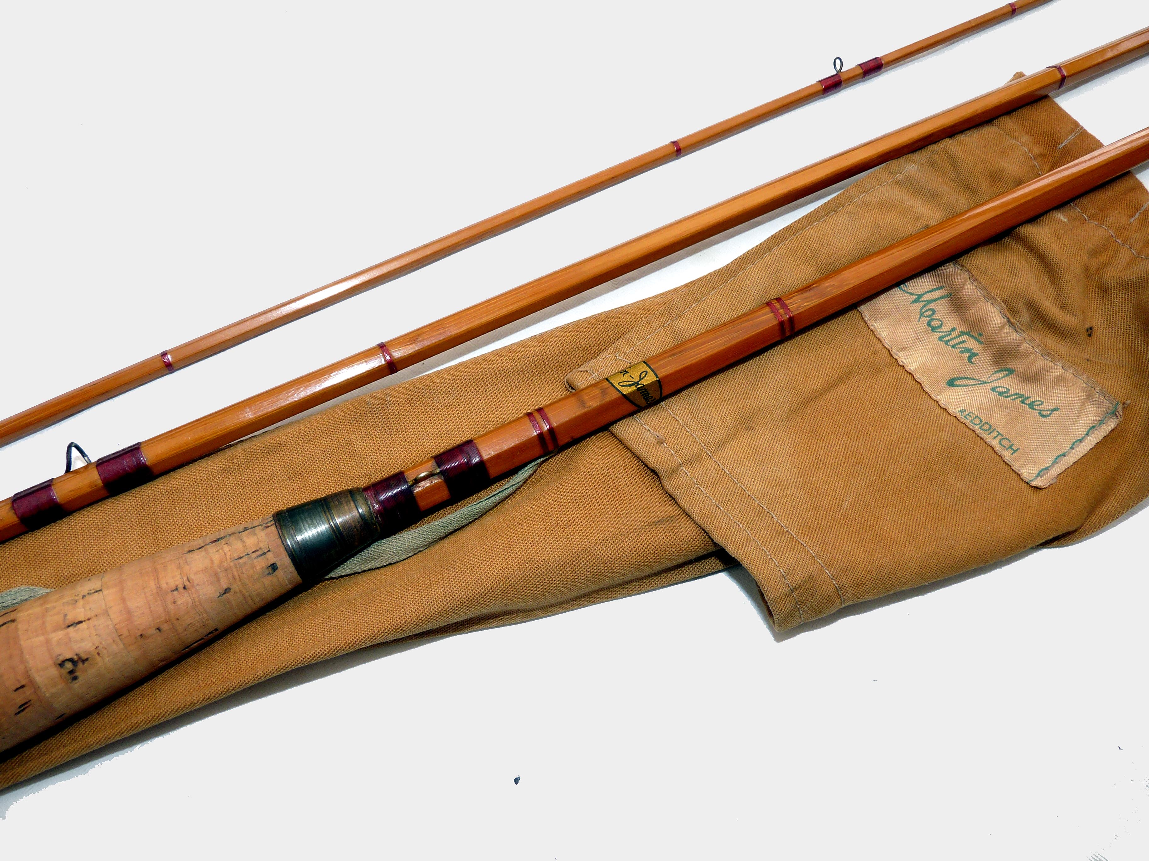 ROD Martin James of Redditch 9’ 3 piece split cane light trout fly rod