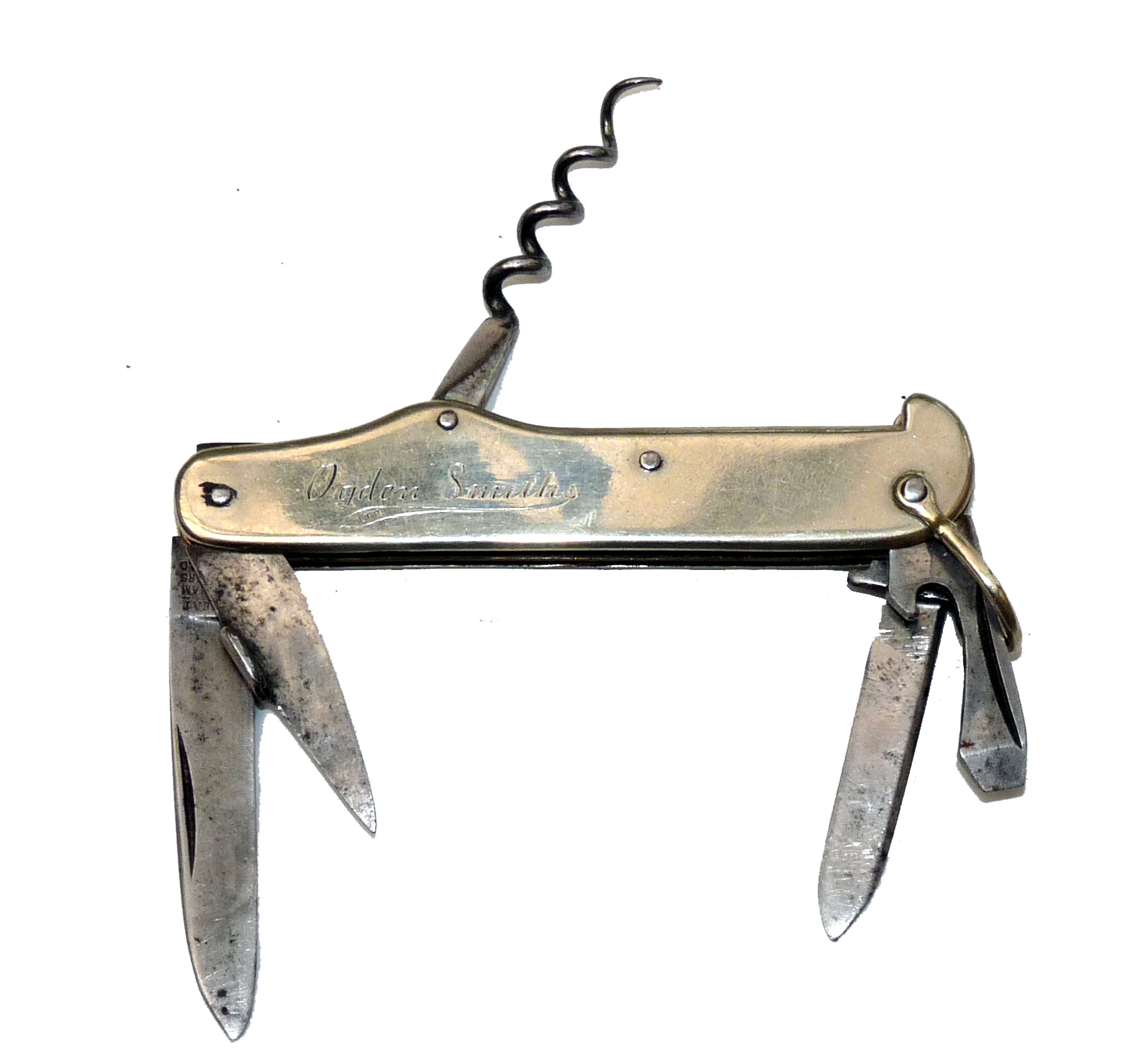 ANGLER’S KNIFE: Ogden Smith of London “The Gamekeeper” multi blade angler’s knife, 5 tools