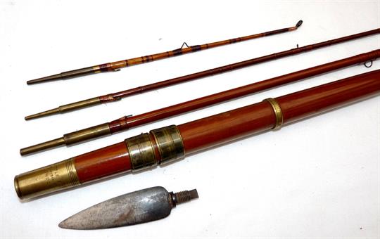 ROD: G Little & Co., 63 Haymarket, London, 12’ 3 piece greenheart trout fly rod with 8” additional