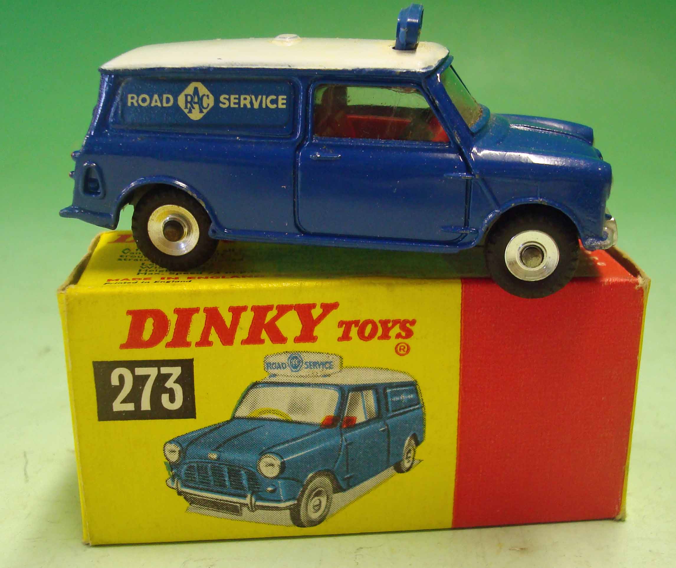 Dinky Toys RAC Patrol Mini Van: Number 273 in original box some corrosion to 1 side
