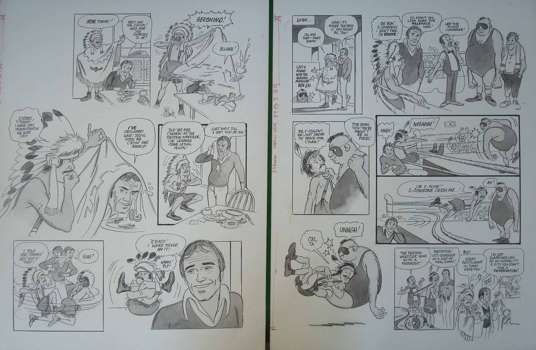 Original Artwork Cannon and Ball featuring in The Look-in Comic: Double page spread from issue