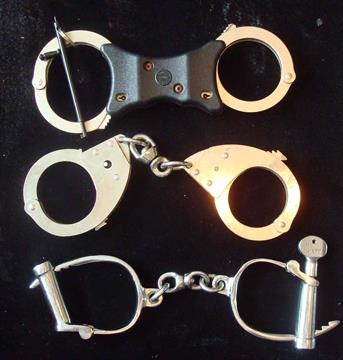 Three Sets of Handcuffs: All made by Hiatts to include 1960 set and 2 others only two having keys (