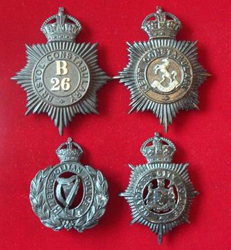 Selection of Kings Crown Police Night Helmet Plates: To consist of Irish Metropolitan Police with