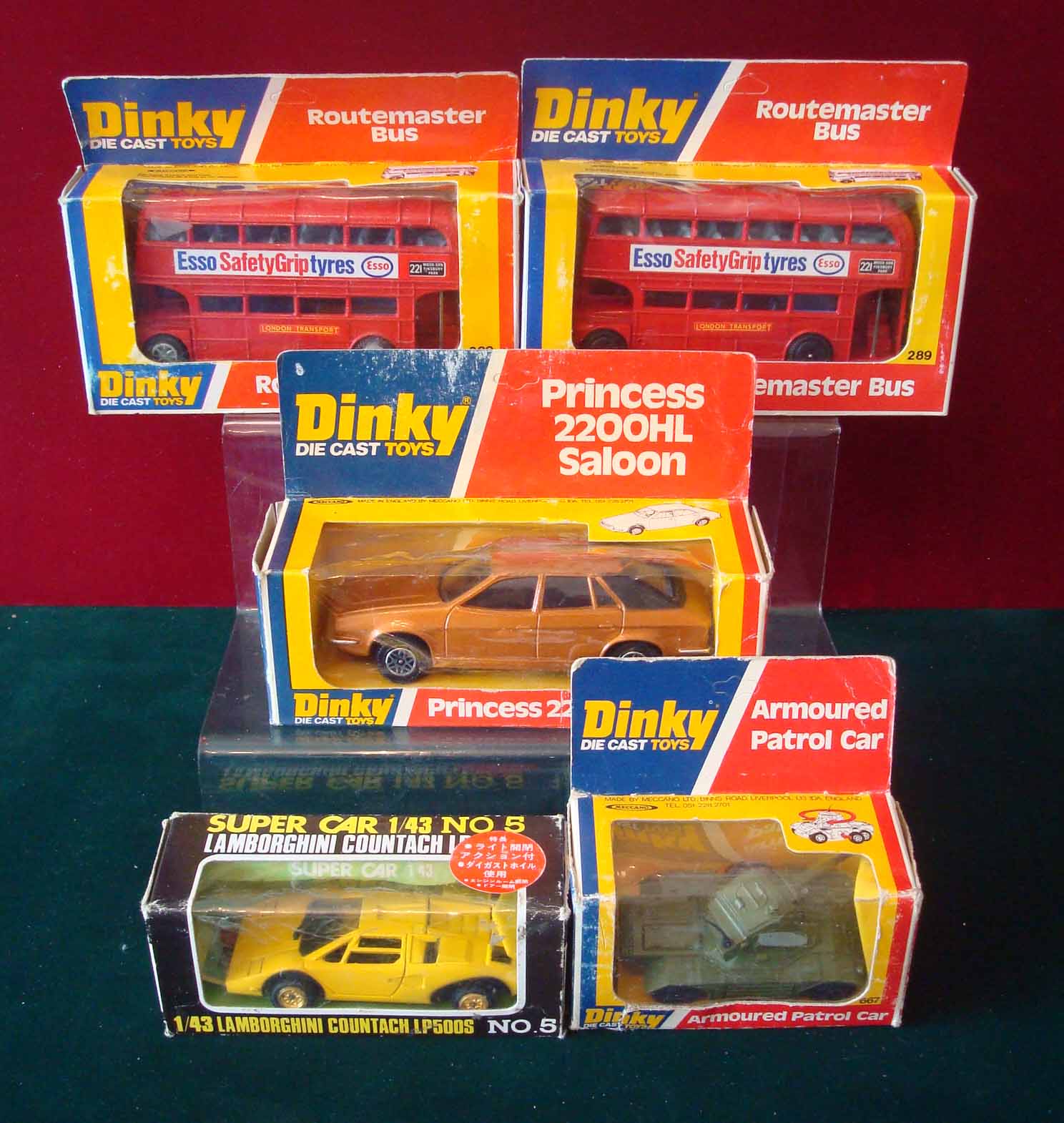 Corgi Toys Vehicles: To include 123 Princess 2200HL Saloon, 289 Routemaster Bus (ESSO) x2, 667