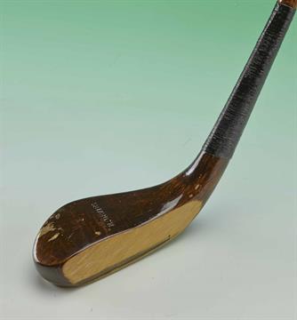 E. Davies Westward Ho! dark stained replica longnose travel putter c/w full brass sole plate and