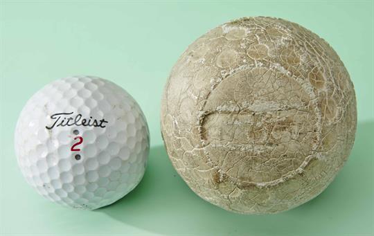 An original Crolf large moulded ball - with large circular dimples to the circumference and