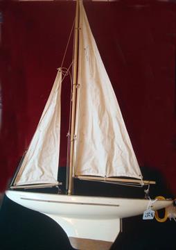 1950s Star Yacht: Wooden construction with metal fitting and linen sails 21inches