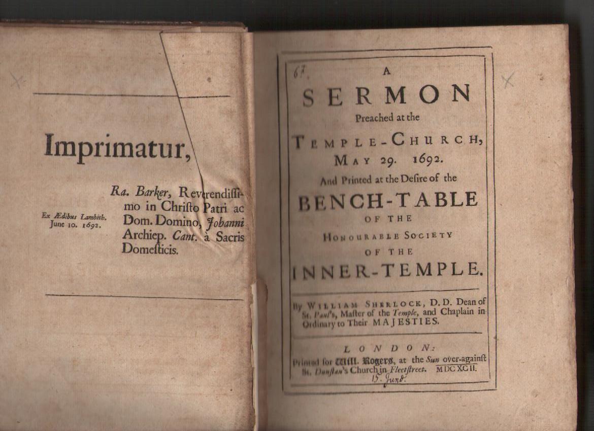 Ecclesiastical ? Sermons volume of approx 22 first edition printed sermons from 1692-1749^ each