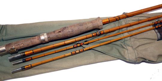 ROD: Hardy The Hollolight Hollokona 9’ 3 piece trout fly rod, spare tip (4” short), Rid No.
