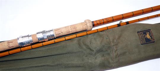 ROD: Hardy The No.2 LRH Spinning Palakona Rod No.E95565, full agate guides whipped green, tipped