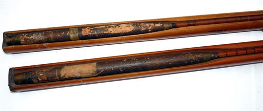 RODS (2): Pair of Hardy Perfection 10’ 2 piece Palakona trout fly rods, one with spare tip, each