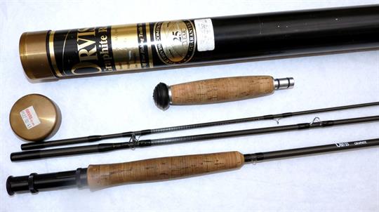 ROD: Orvis Graphite salmon 10’ 3 piece fly rod, with extension butt, line rate 9, grey whipped