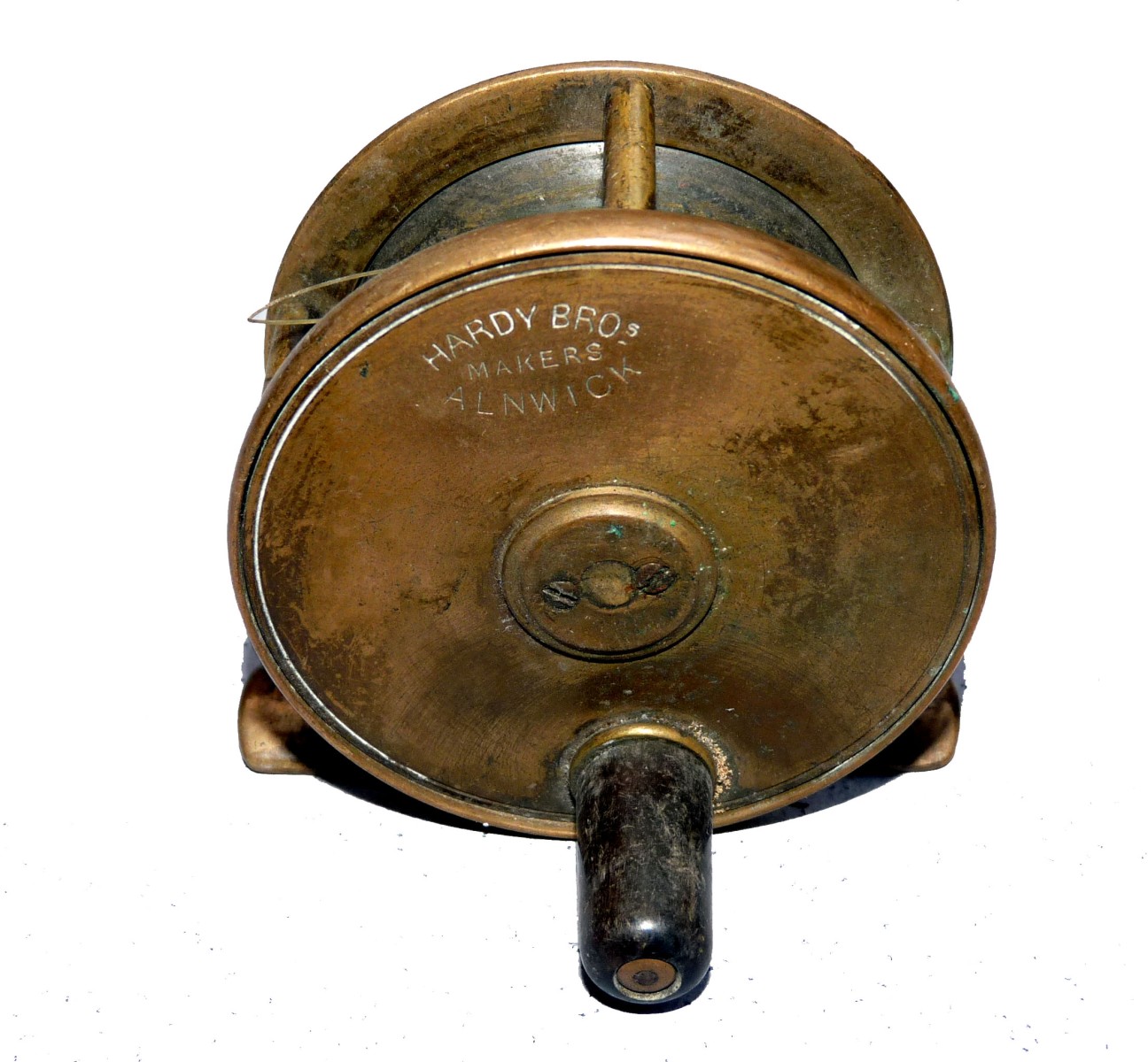 REEL: Hardy all brass Birmingham trout fly reel, 2.5” diameter, face plate stamped “Hardy Bros.