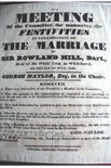 Shropshire two fine printed broadsides announcing the wedding of Sir Rowland Hill Bart (nephew of