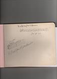 Autographs - Music fine autograph book with many entries including: Vaughan Williams^ autograph