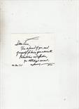 Autograph - Music - Leonard Bernstein^ Autograph note signed `Lenny` to the Greek harpsichordist
