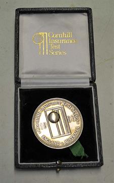 1993 England v Australia Cornhill Insurance Test Series Nickel Medallion with B.J Meyer, Trent