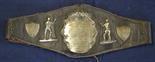 Rare 1921 Hong Kong Boxing Association silver and leather championship prize belt – comprising white