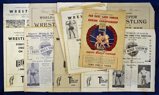 Collection of Far East Wrestling programmes all from 1950 (14) – held at the Happy World Stadium