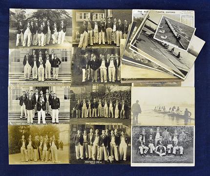 Oxford University Boat Race Rowing postcards from 1903 onwards – comprising rowing scenes and team