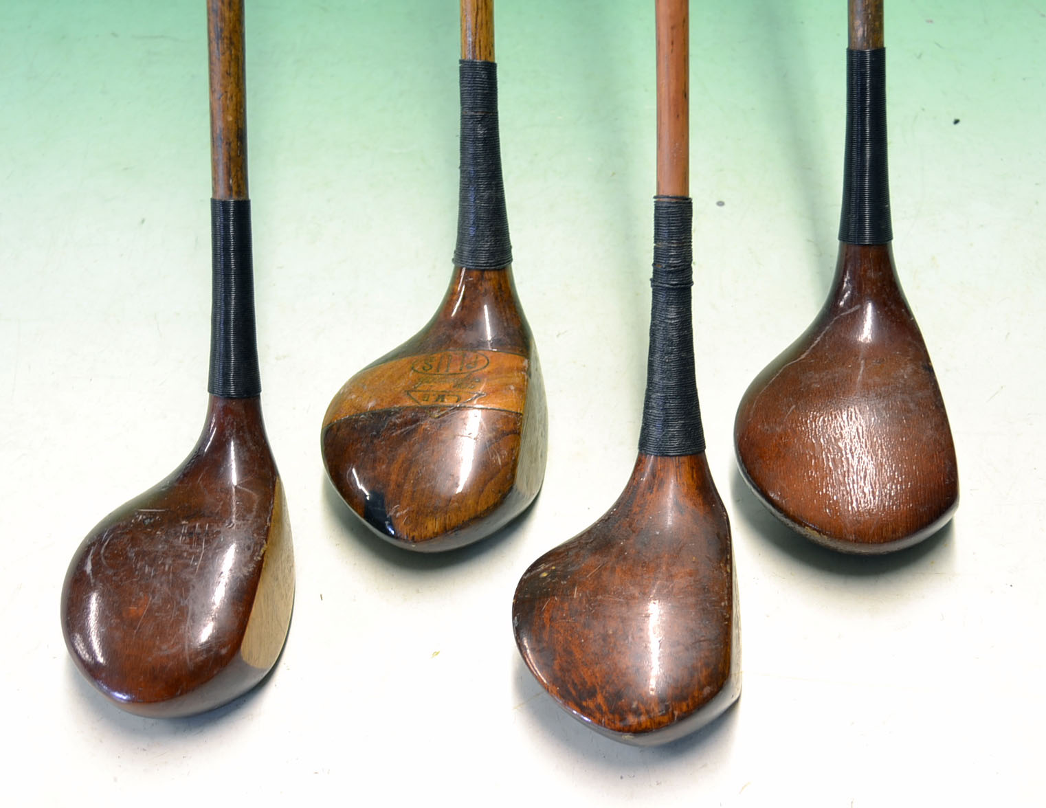 4x good assorted large persimmon drivers – all with polished heads to incl one stamped J McKenzie