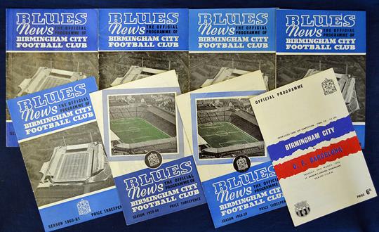 Selection of 1956/58 Birmingham City Football Programmes v European Teams to include Birmingham City