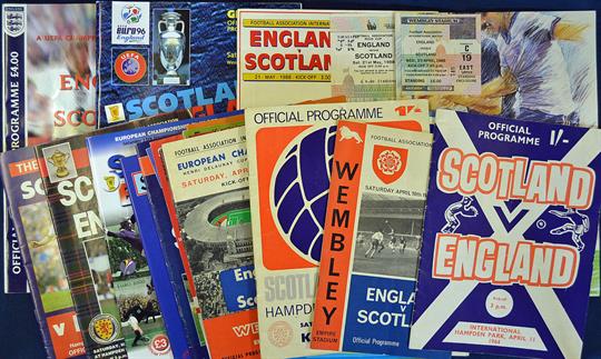 Selection of 1960s / 90s England v Scotland Football Programmes consisting of 11th April 1964 10th