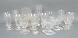 A quantity of George III and later glassware including a George III ale glass engraved with hops and