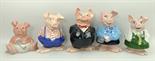 A set of five Wade graduated NatWest piggy banks.