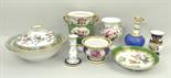 A quantity of porcelain, early 19th century, comprising a Coalport porcelain muffin dish and