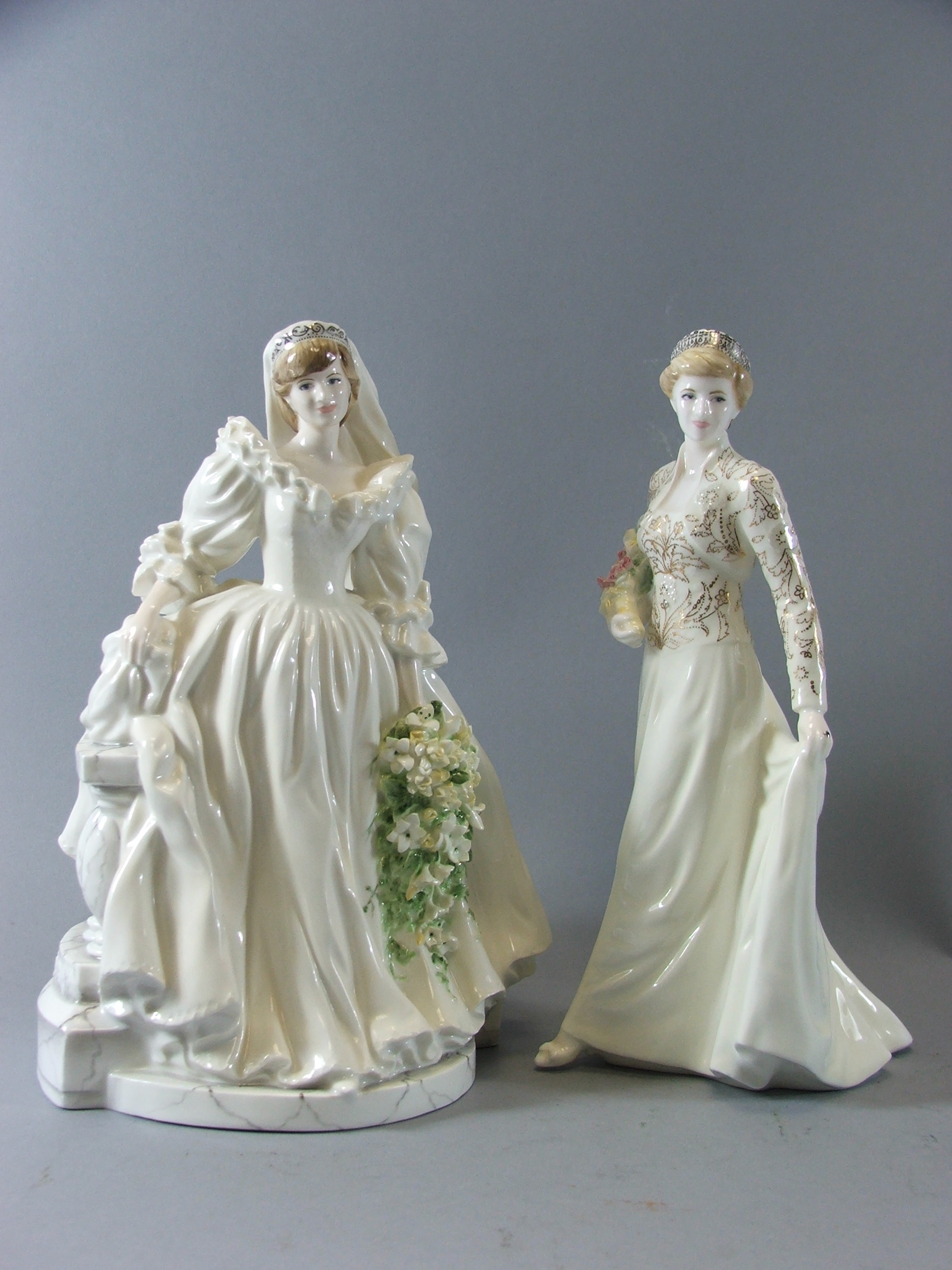 Two Coalport Figurines Limited Edition Signature Edition 'The Princess of Wales' 732/5000 and 'Di