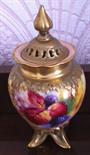 Royal Worcester vase painted with flowers. a/f.