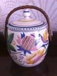 Poole pottery barrel 14cms high.