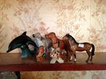 Various animal and bird figures including Beswick,  Poole etc.