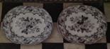 Two large Wedgwood meat platters "Camelia "  pattern mid 19thy century 47x38cms.