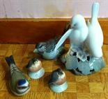 Five Royal Copenhagen bird figures (perfect)