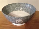 Early Royal Navy patterned ceramic mess bowl  with anchor motif and initials, PGW ? A/F