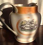 Large Sunderland lustre jug a/f with maritime  prints including Truelove of Hull, replaced