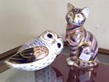 The Owl and the Pussy Cat Crown Derby paperweight with stopper.