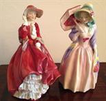 Two Royal Doulton figures, Top of the Hill HN1834 and Miss Demure HN1402.