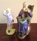 Two Royal Doulton figures, A Stitch in Time HN2352 and Little Boy Blue HN2062.