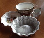 Shelley jelly mould, 1935 commemorative dish and two others.